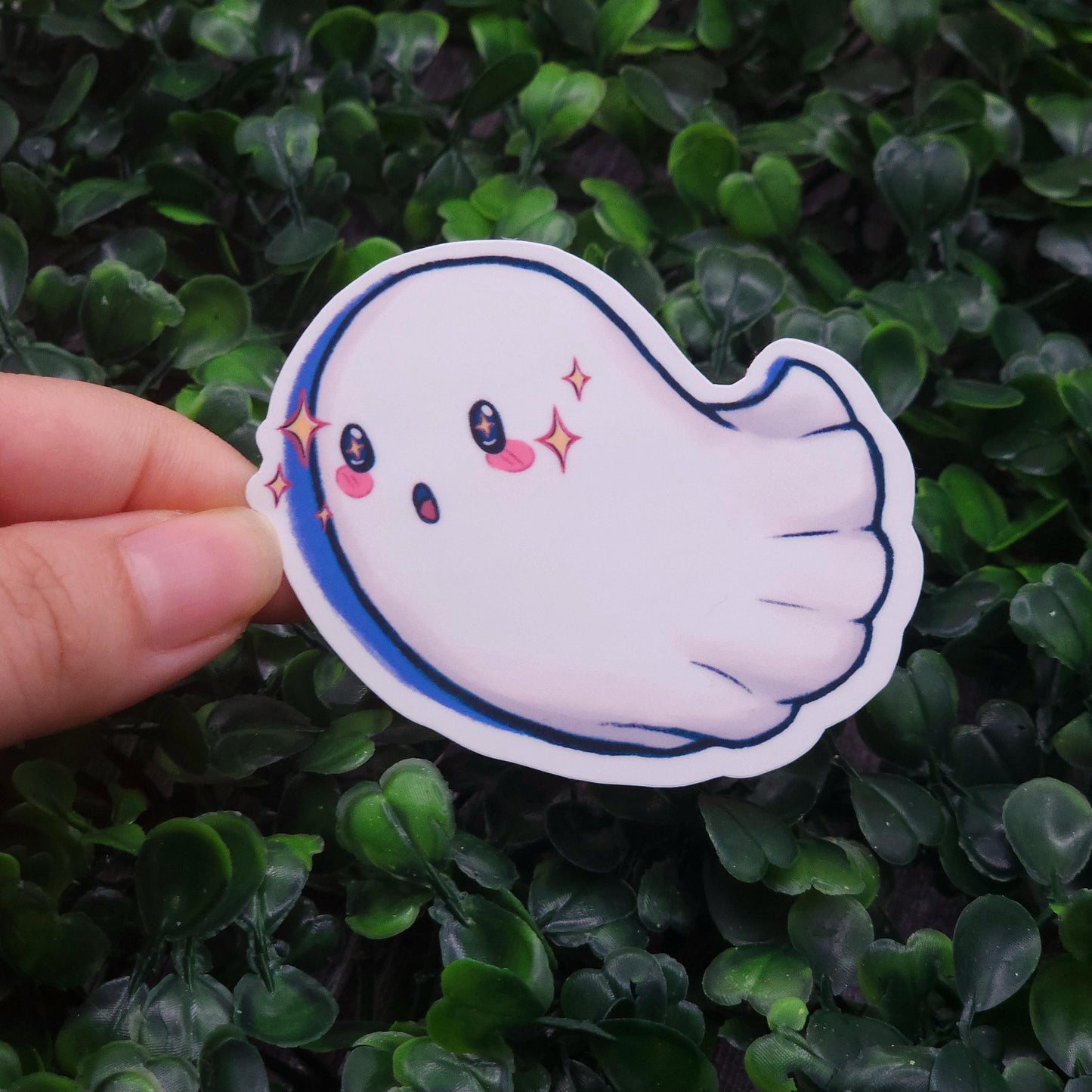 Sparkle Starry Eyed Ghost Vinyl Sticker