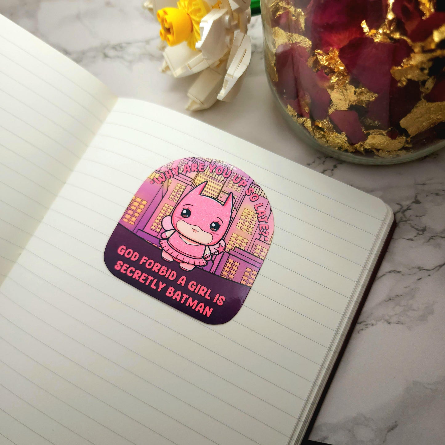 No Sleep God Forbid A Girl Is A Superhero Vinyl Sticker