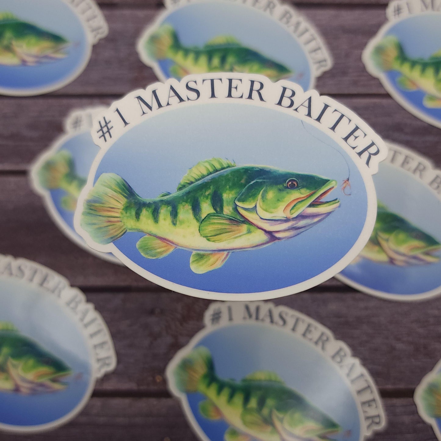 Number 1 Master Baiter Bass Fishing Vinyl Sticker