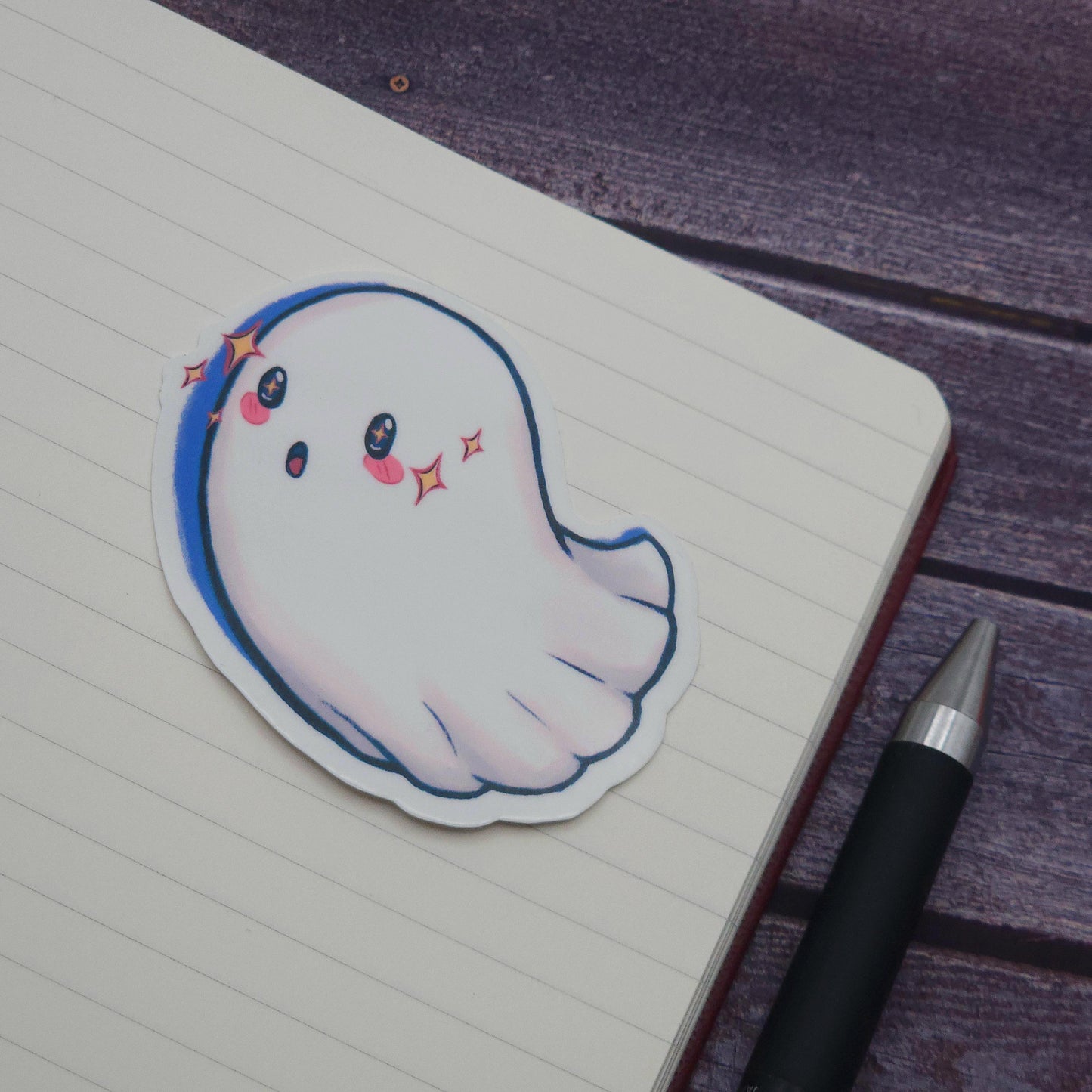 Sparkle Starry Eyed Ghost Vinyl Sticker