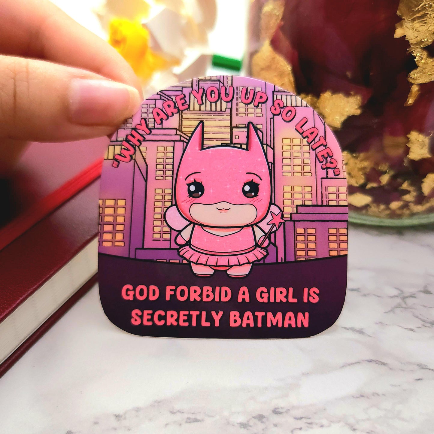 No Sleep God Forbid A Girl Is A Superhero Vinyl Sticker