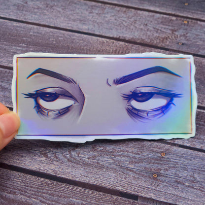 Annoyed Eye Roll Holographic Vinyl Sticker