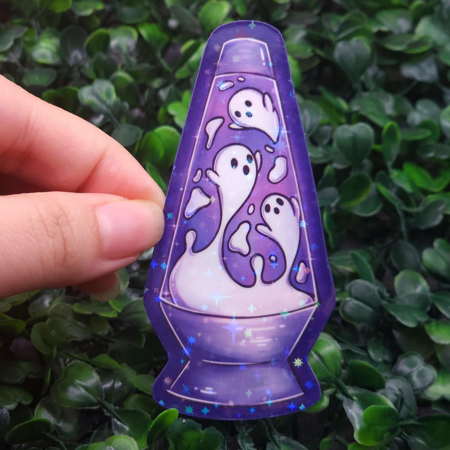 Ghost Lava Lamp Holographic Vinyl Sticker