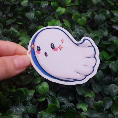 Sparkle Starry Eyed Ghost Vinyl Sticker