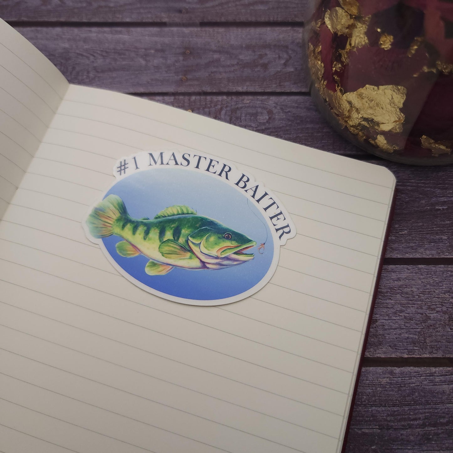 Number 1 Master Baiter Bass Fishing Vinyl Sticker