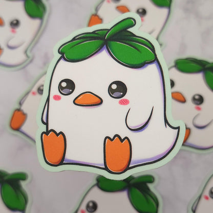 Kawaii Clover Duck Vinyl Sticker