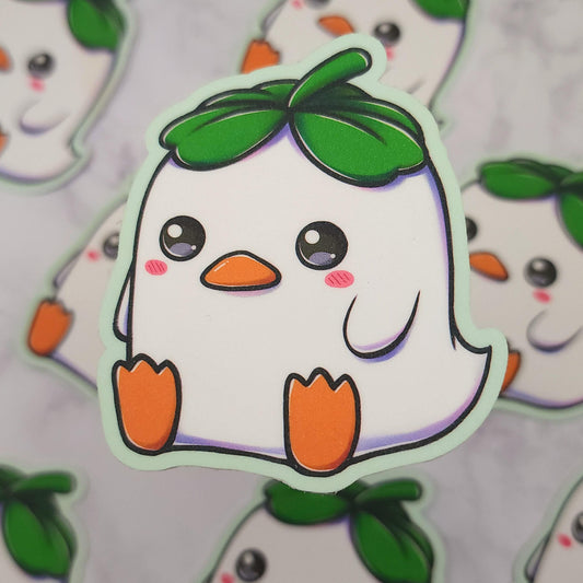 Kawaii Clover Duck Vinyl Sticker