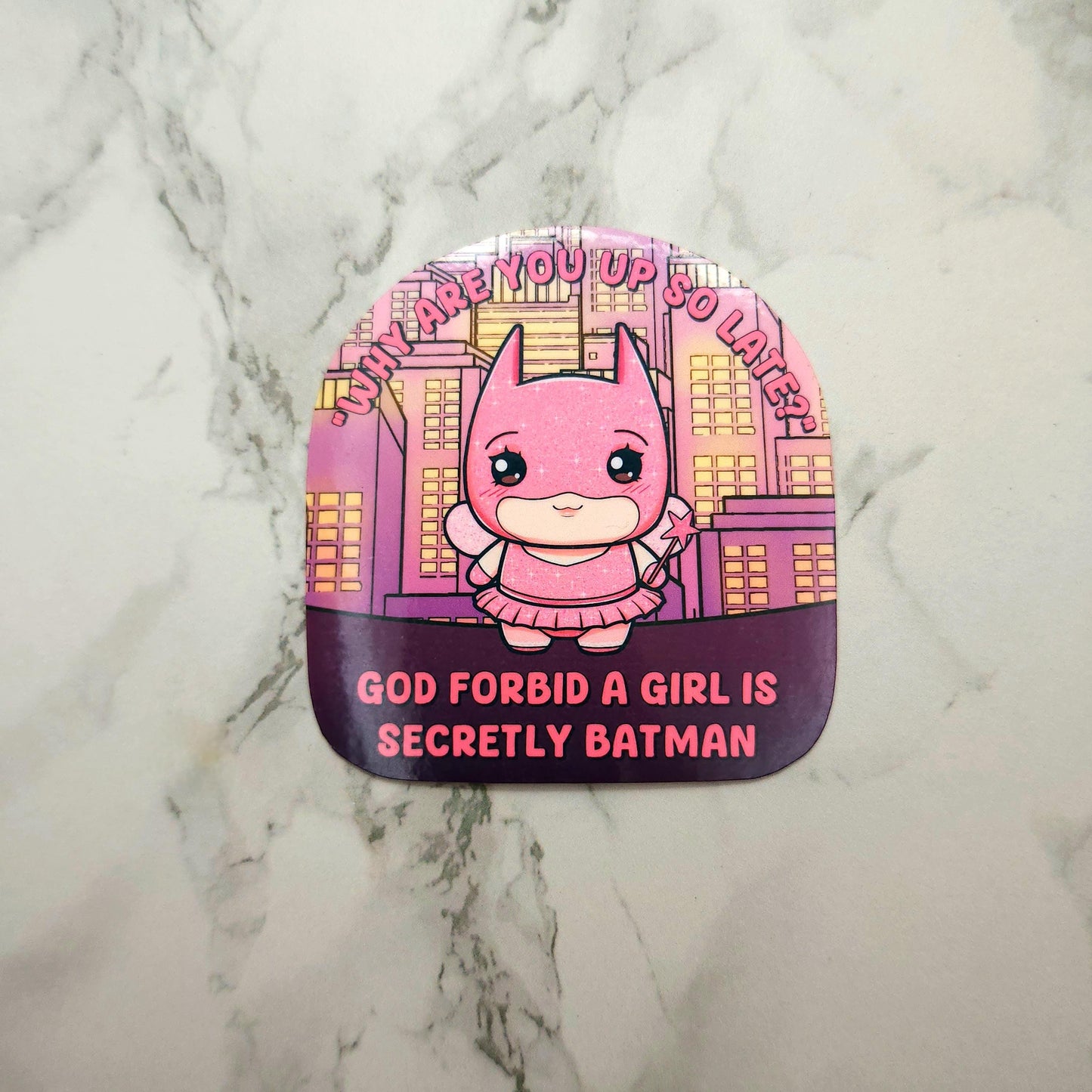 No Sleep God Forbid A Girl Is A Superhero Vinyl Sticker