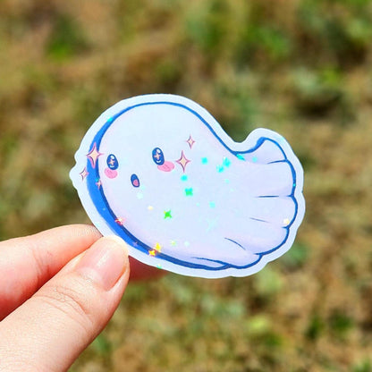 Sparkle Starry Eyed Ghost Vinyl Sticker