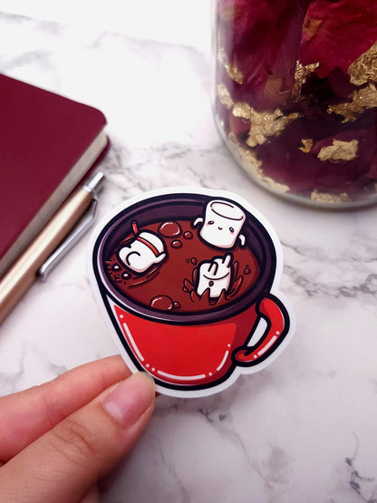 Hot Cocoa With Swimming Marshmallows Vinyl Sticker
