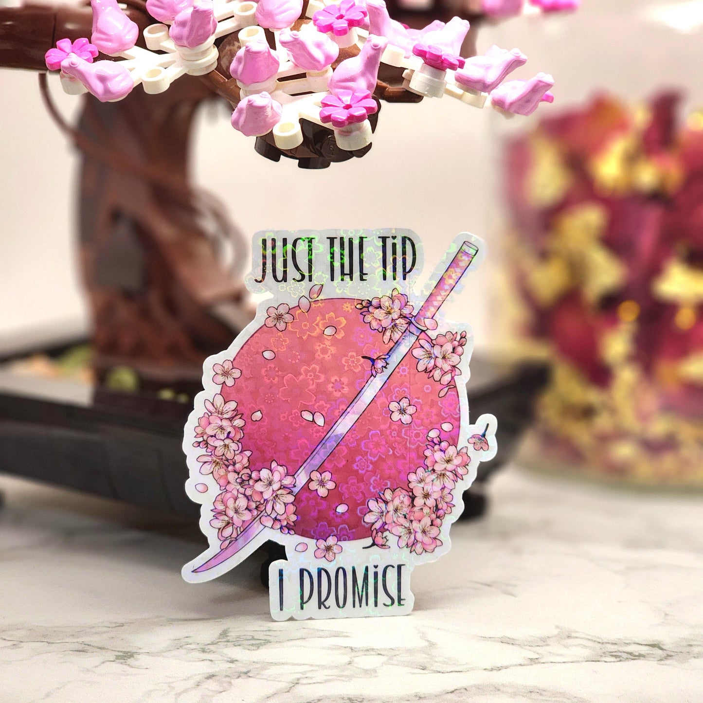 Just the Tip Sakura Katana Cherry Blossom Sticker