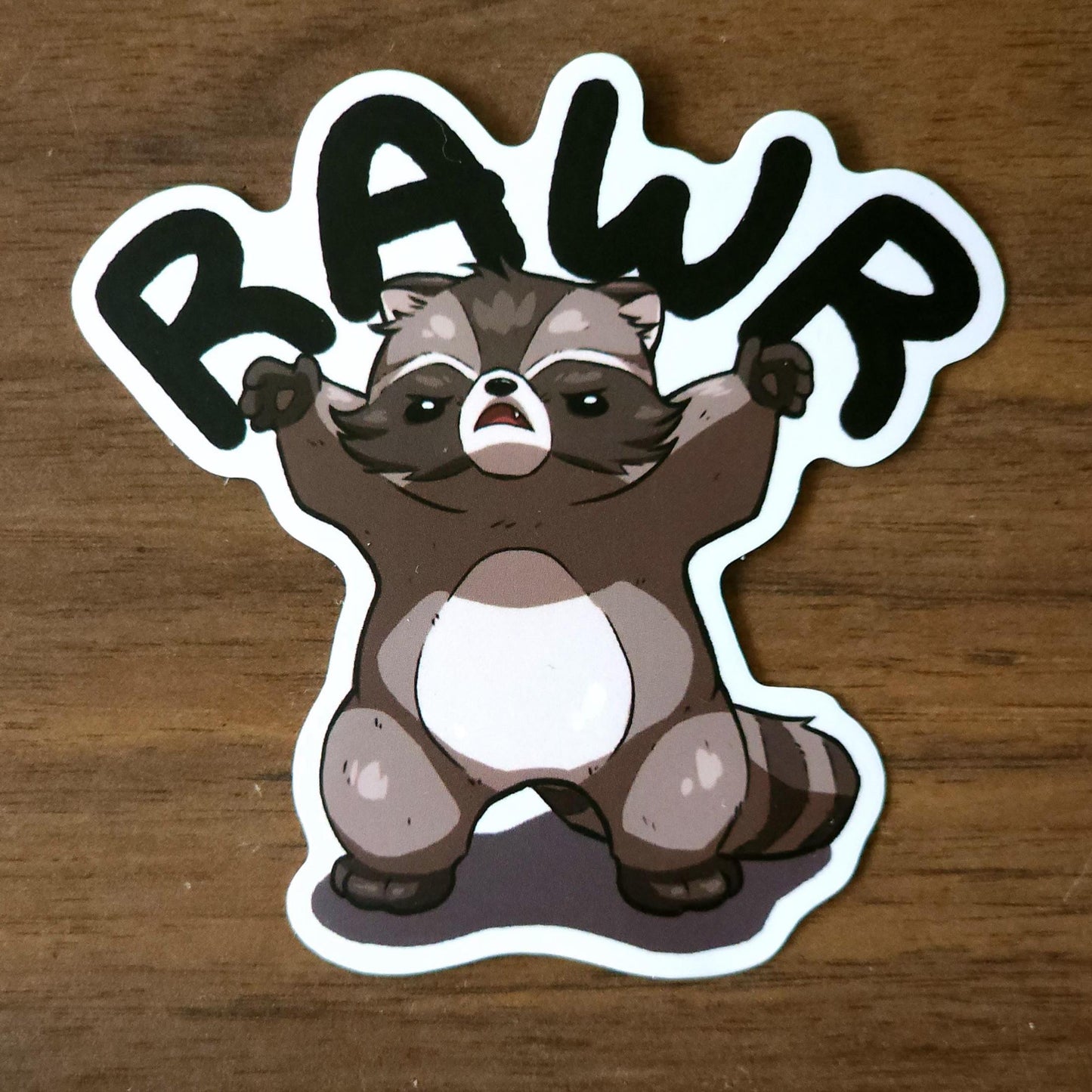 Rawr Raccoon Vinyl Sticker