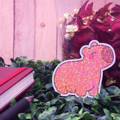 Glitter Holographic Capybara Vinyl Sticker
