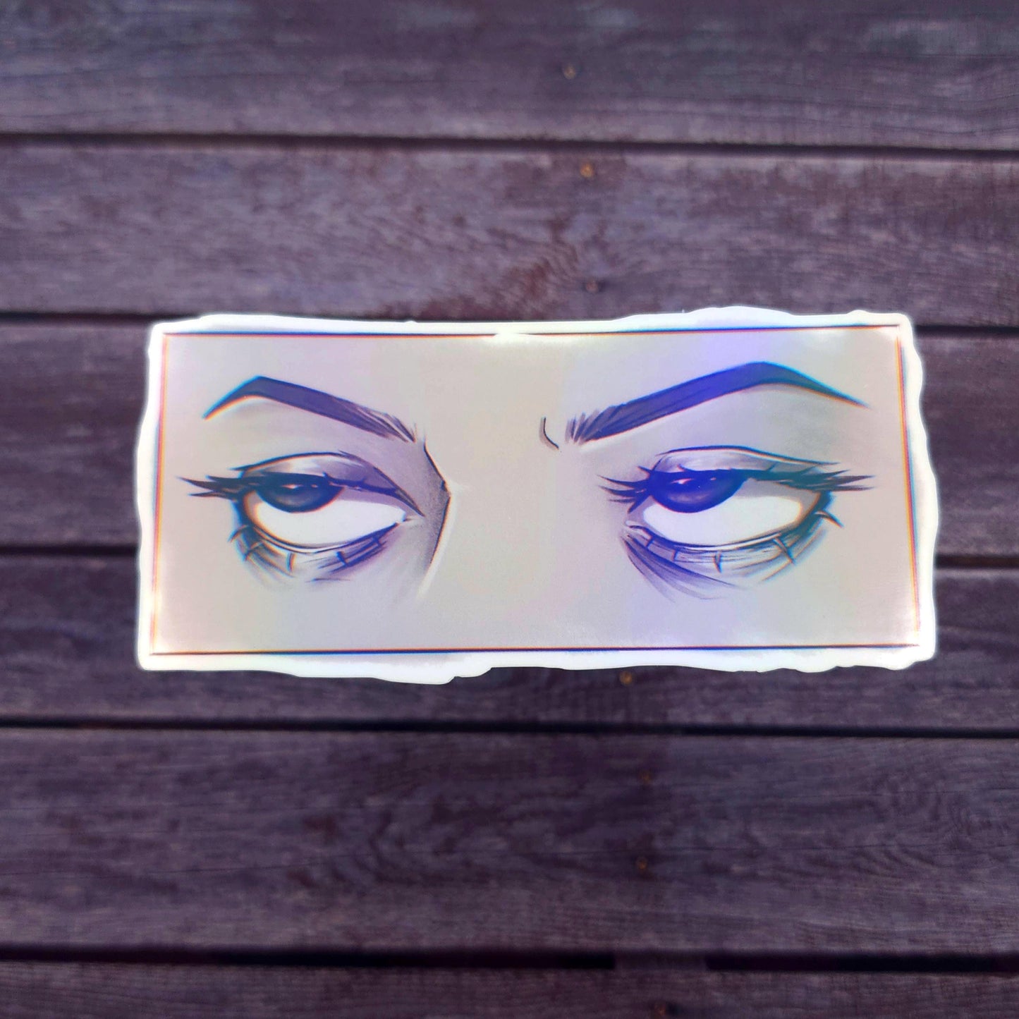 Annoyed Eye Roll Holographic Vinyl Sticker
