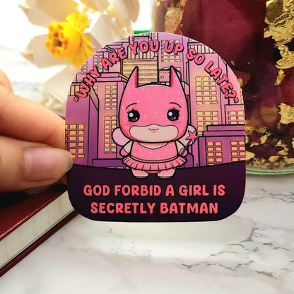 No Sleep God Forbid A Girl Is A Superhero Vinyl Sticker