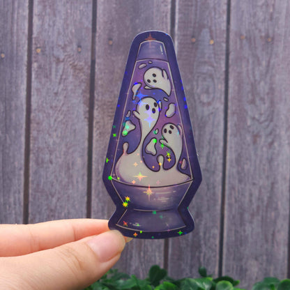 Ghost Lava Lamp Holographic Vinyl Sticker
