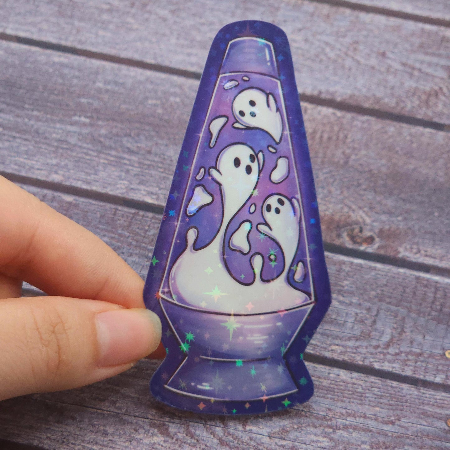 Ghost Lava Lamp Holographic Vinyl Sticker