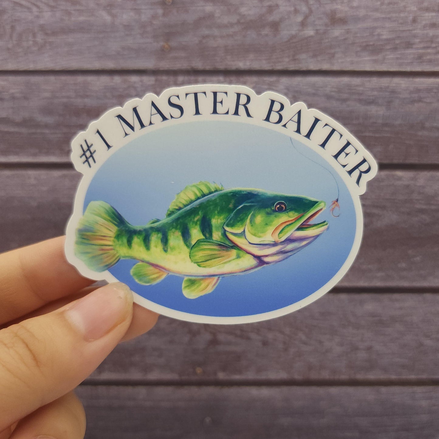 Number 1 Master Baiter Bass Fishing Vinyl Sticker