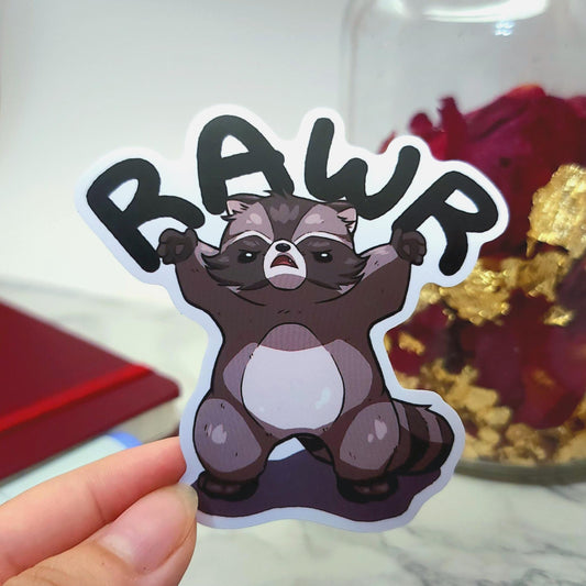 Rawr Raccoon Vinyl Sticker