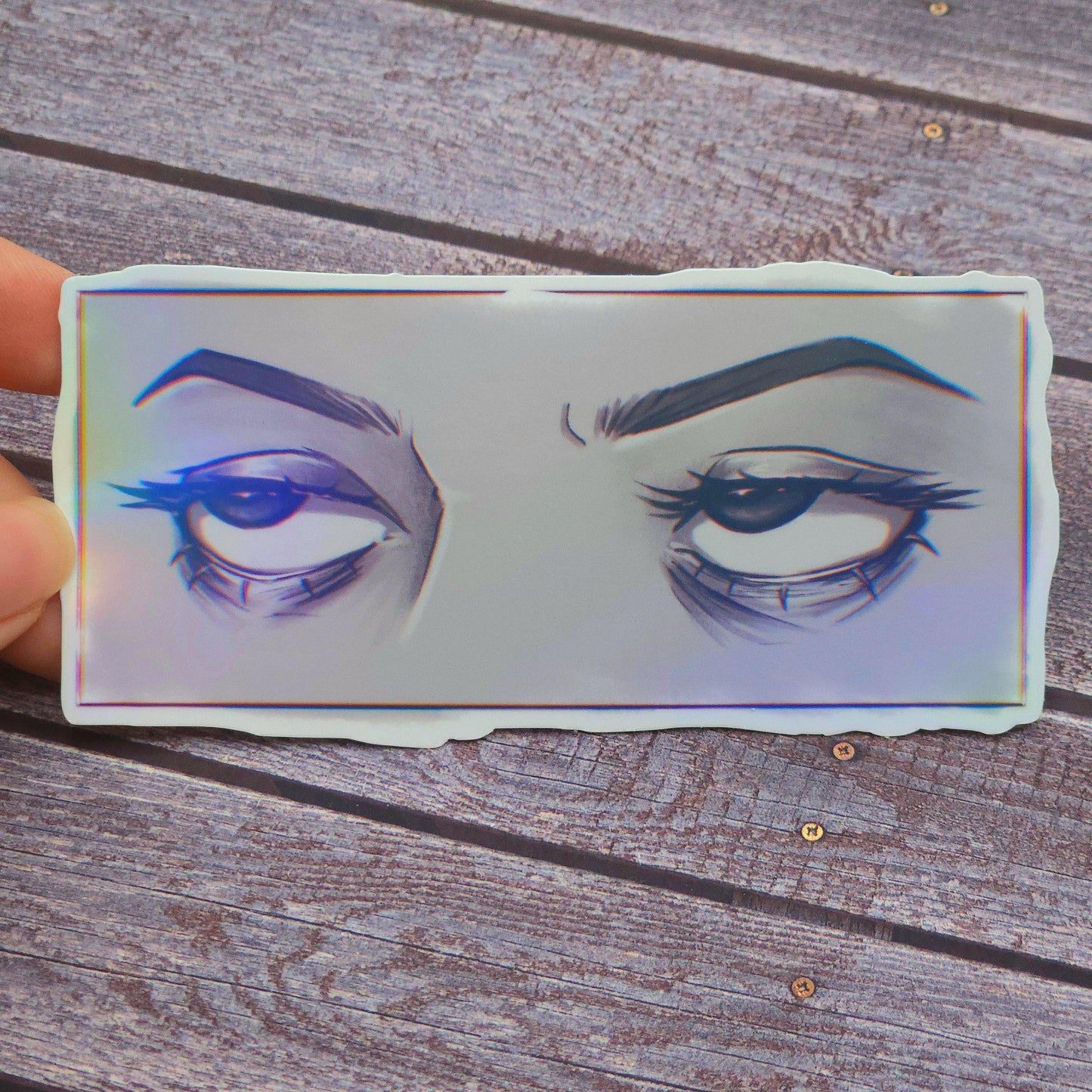 Annoyed Eye Roll Holographic Vinyl Sticker