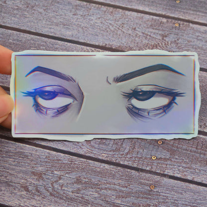 Annoyed Eye Roll Holographic Vinyl Sticker