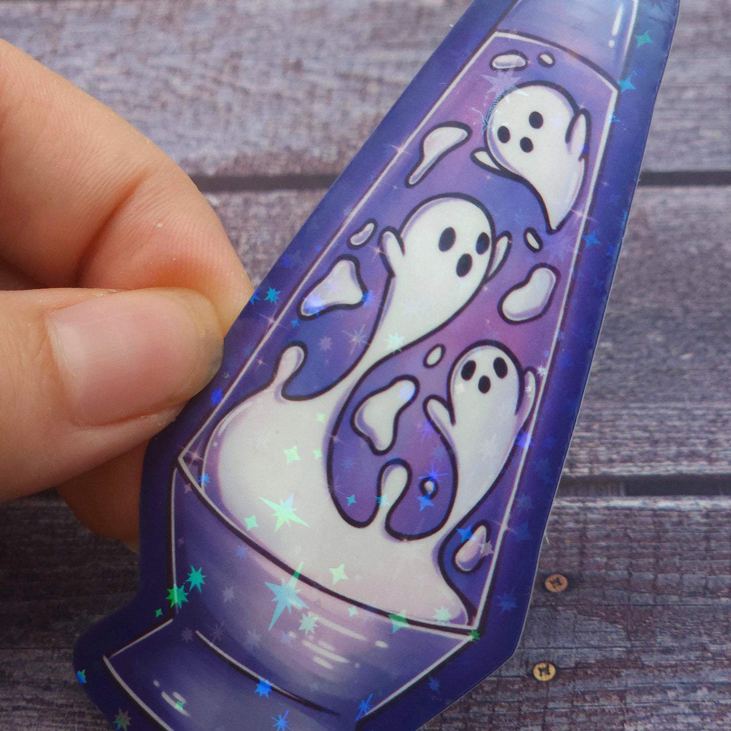 Ghost Lava Lamp Holographic Vinyl Sticker