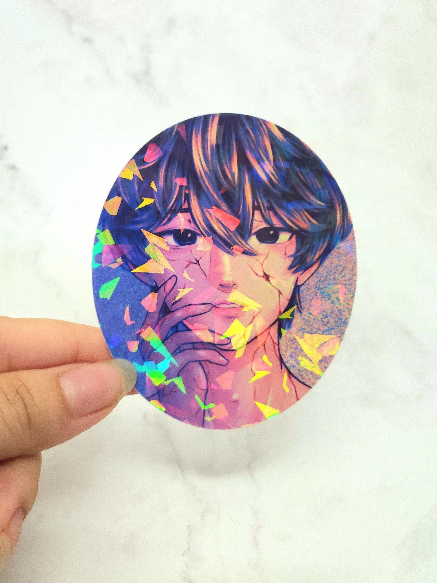 Shattered Boy Holographic Vinyl Sticker