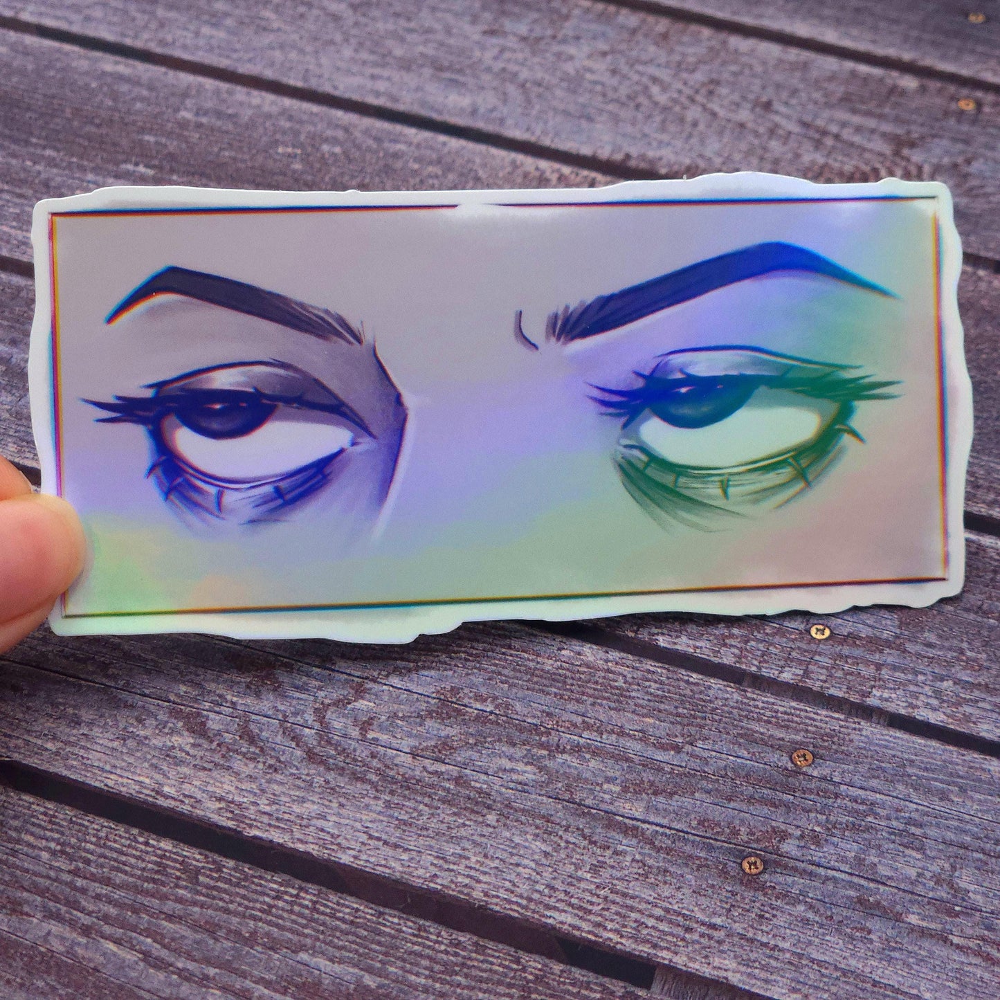 Annoyed Eye Roll Holographic Vinyl Sticker