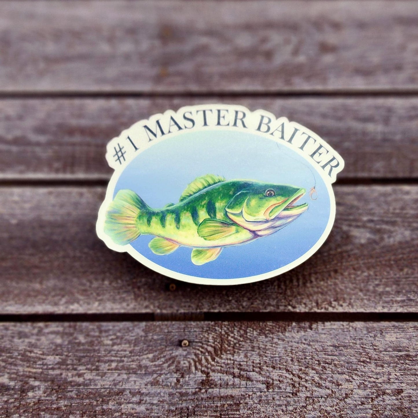 Number 1 Master Baiter Bass Fishing Vinyl Sticker