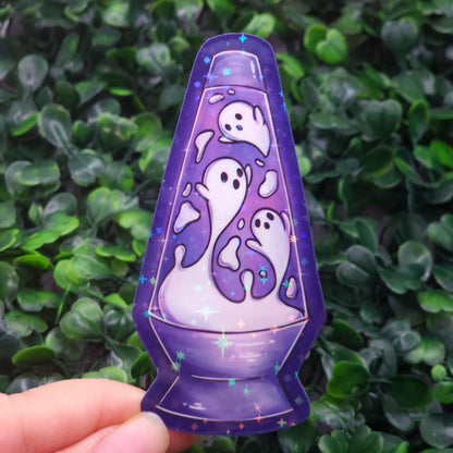 Ghost Lava Lamp Holographic Vinyl Sticker