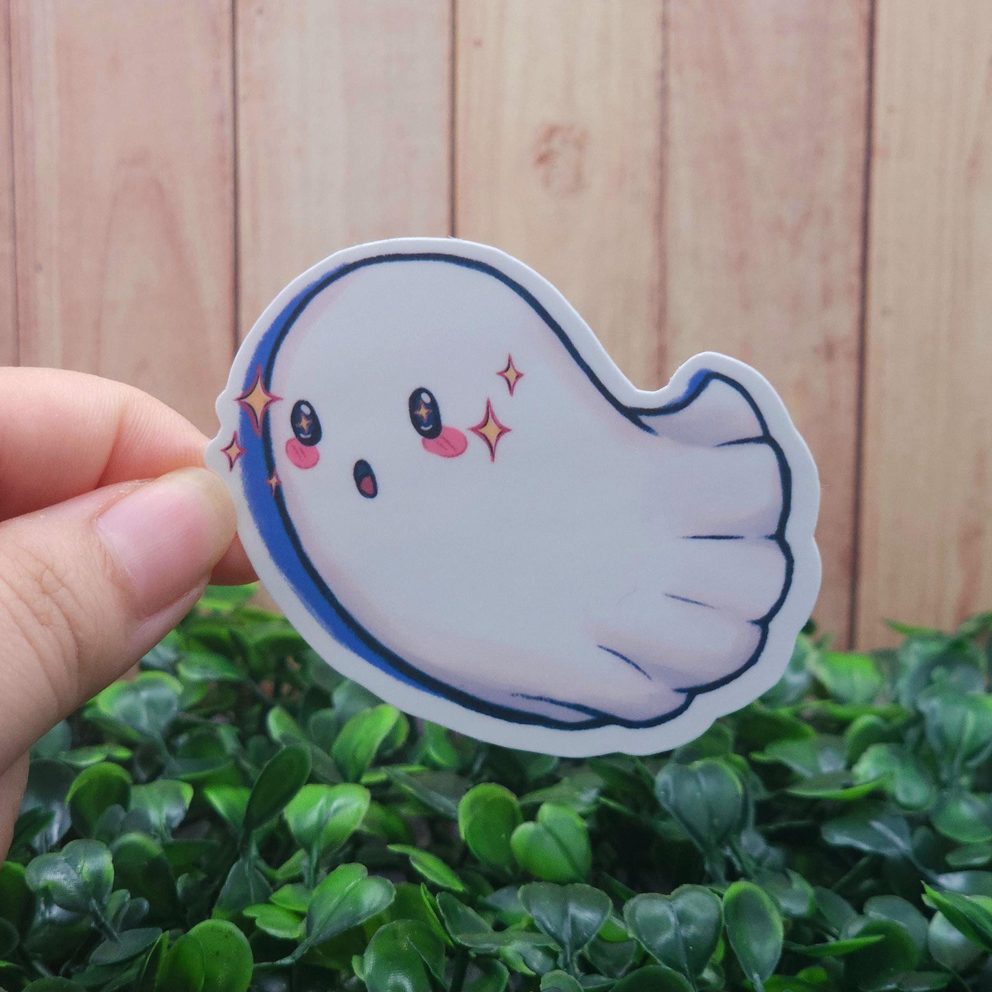 Sparkle Starry Eyed Ghost Vinyl Sticker