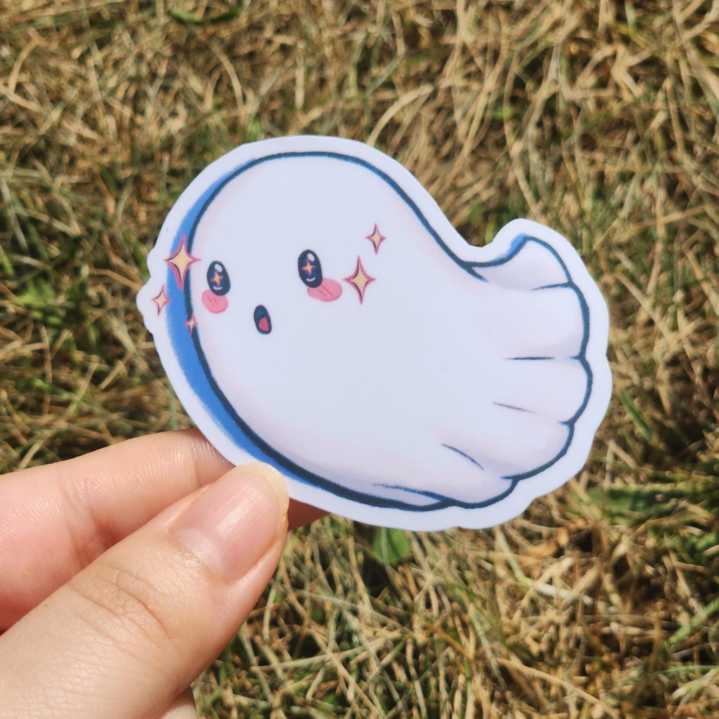 Sparkle Starry Eyed Ghost Vinyl Sticker