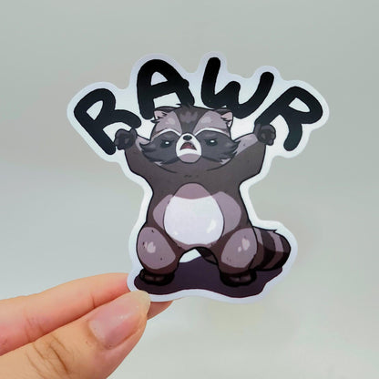 Rawr Raccoon Vinyl Sticker