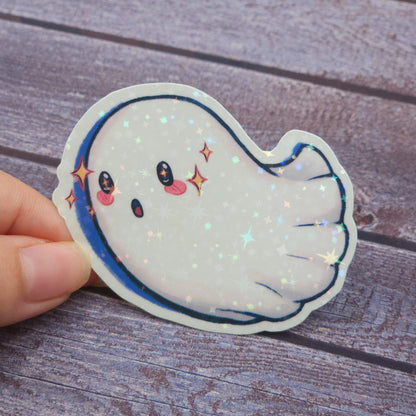 Sparkle Starry Eyed Ghost Vinyl Sticker