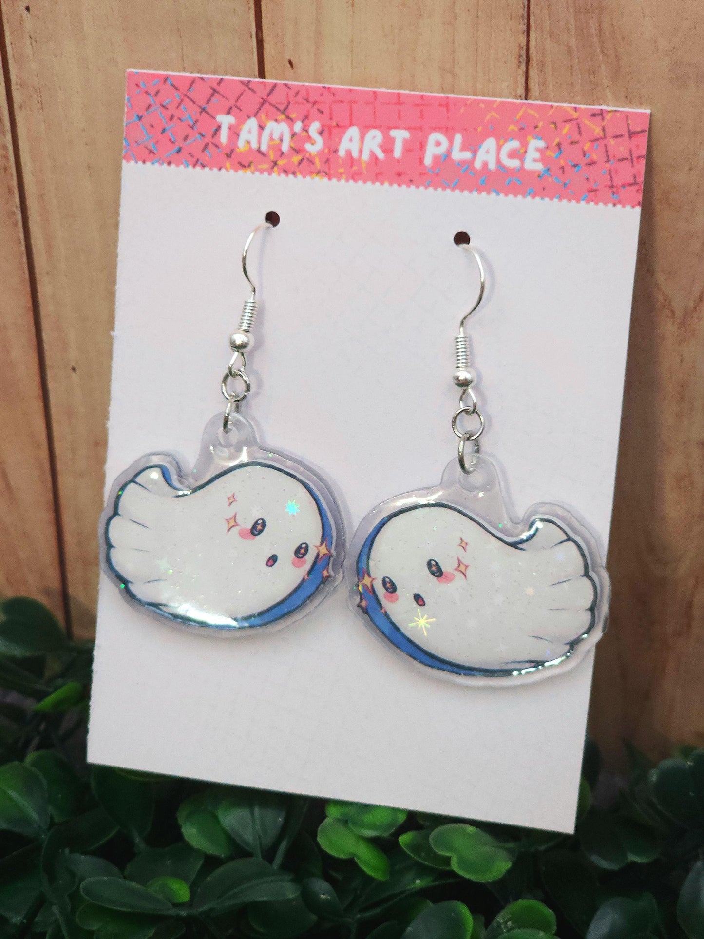 Starry Ghost Holographic Dangle Earrings